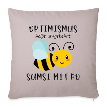 Biene Optimismus Sumsi mit Po - Sofakissenbezug 45 x 45 cm - helles Taupe - Vorne