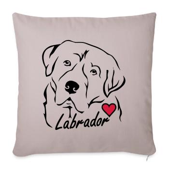 Labrador ❤ - Sofakissenbezug 45 x 45 cm - helles Taupe - Vorne
