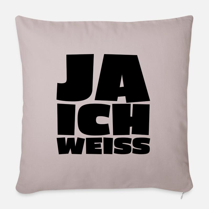 Ja ich weiss - Sofakissenbezug 45 x 45 cm - helles Taupe