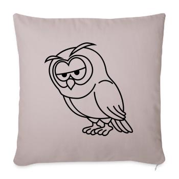 Bande dessinée Owl - Housse de coussin décorative 45 x 45 cm - taupe clair - Devant