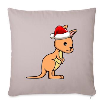 Kangourou BD Noël - Housse de coussin décorative 45 x 45 cm - taupe clair - Devant