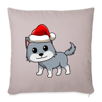 Wolf Comic Christmas - Sofa pillowcase 17,3'' x 17,3'' (45 x 45 cm) - light taupe - Front