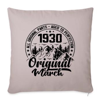 1930 March Original: 94 Years Anniversary Gift - Sofa pillowcase 17,3'' x 17,3'' (45 x 45 cm) - light taupe - Front