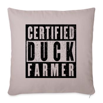 Éleveur de canards certifié - Cadeau d’amoureux des canards - Housse de coussin décorative 45 x 45 cm - taupe clair - Devant