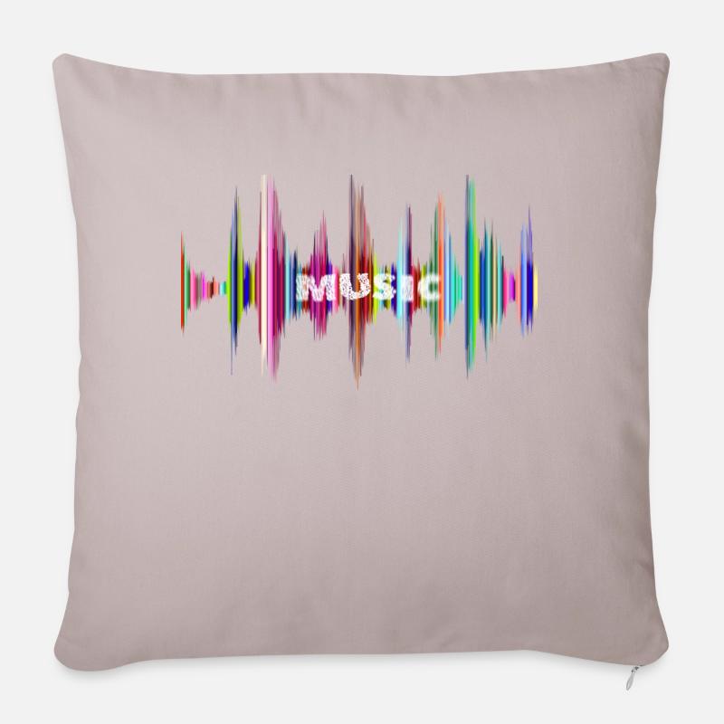 musique - Housse de coussin décorative 45 x 45 cm - taupe clair