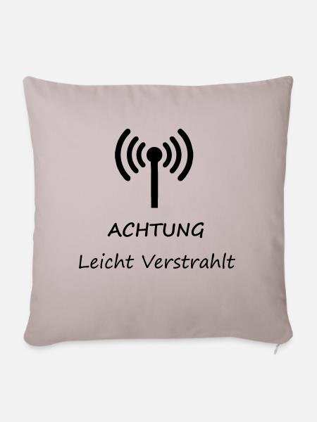 Achtung Leicht Verstrahlt - Sofakissenbezug 45 x 45 cm - helles Taupe