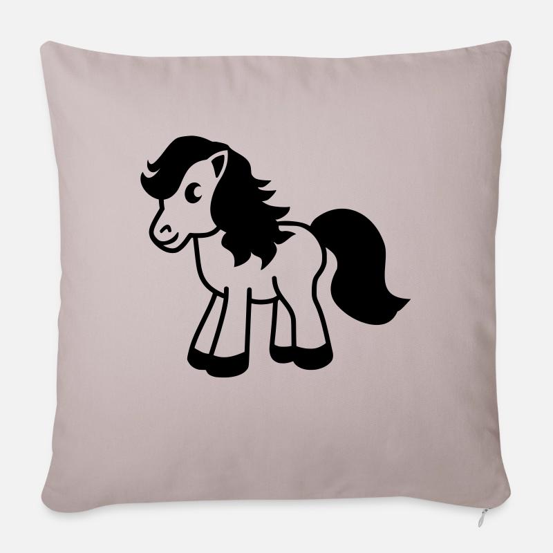cute pony - Sofa pillowcase 17,3'' x 17,3'' (45 x 45 cm) - light taupe