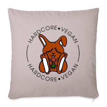 Lapin de Pâques végétalien - Housse de coussin décorative 45 x 45 cm - taupe clair - Devant