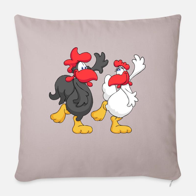 Couples de danse de poulet - Housse de coussin décorative 45 x 45 cm - taupe clair