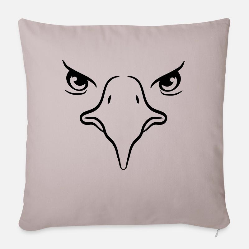 Eagle bec oiseau Eagle eyes - Housse de coussin décorative 45 x 45 cm - taupe clair