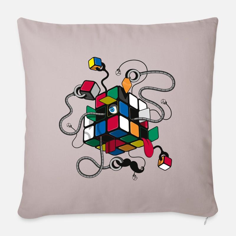 Rubik's Cube Robot Style - Sofa pillowcase 17,3'' x 17,3'' (45 x 45 cm) - light taupe