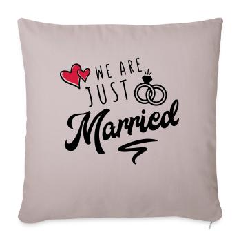 we are just married - Sofakissenbezug 45 x 45 cm - helles Taupe - Vorne