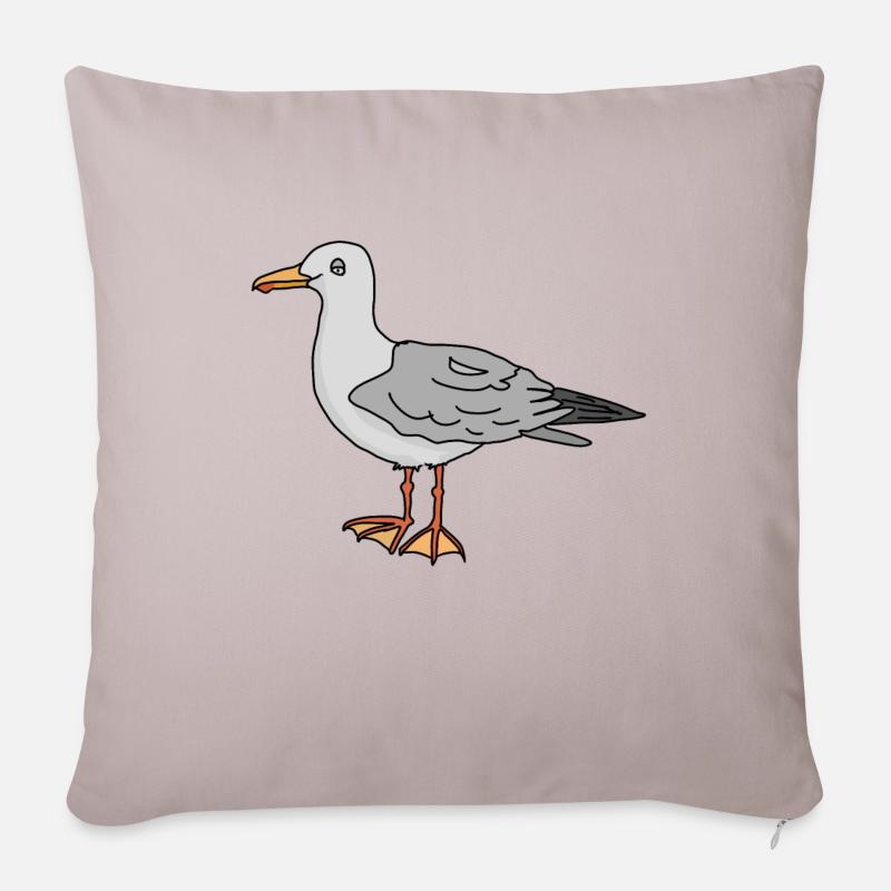 Möwe - Sofakissenbezug 45 x 45 cm - helles Taupe