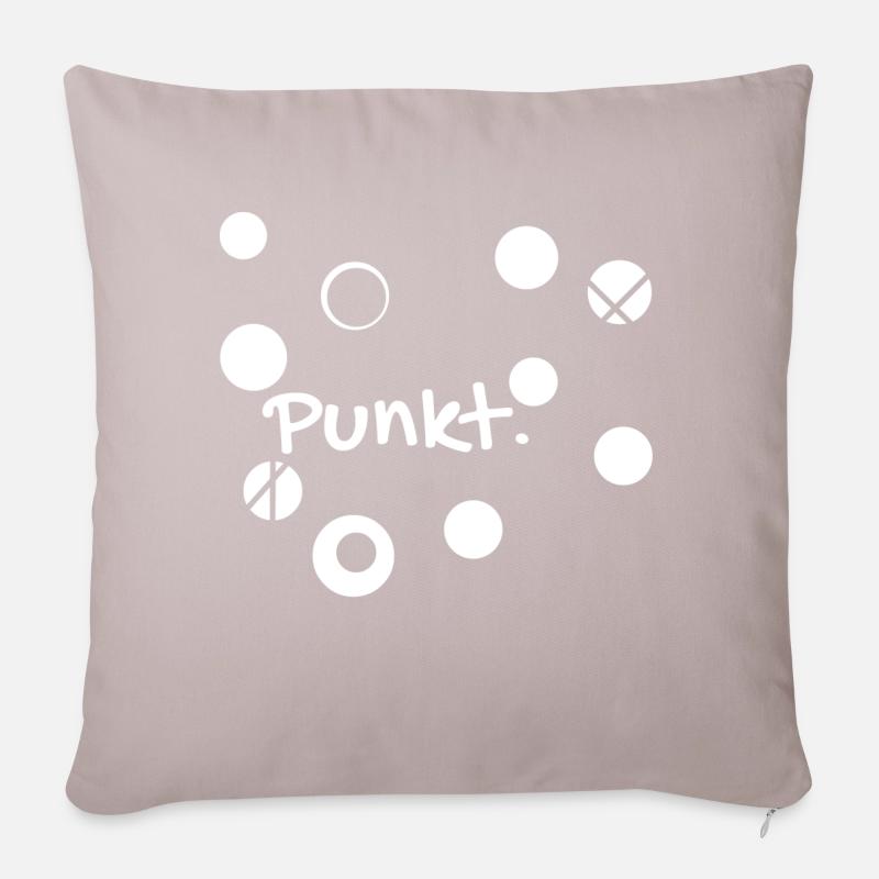 Weiße Punkte, white Dots - Sofakissenbezug 45 x 45 cm - helles Taupe