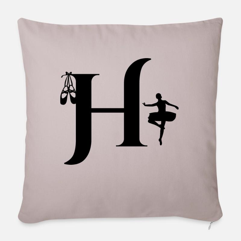 Buchstabe h Ballerina - Sofakissenbezug 45 x 45 cm - helles Taupe