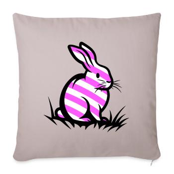 Lapin de Pâques Pâques - Housse de coussin décorative 45 x 45 cm - taupe clair - Devant