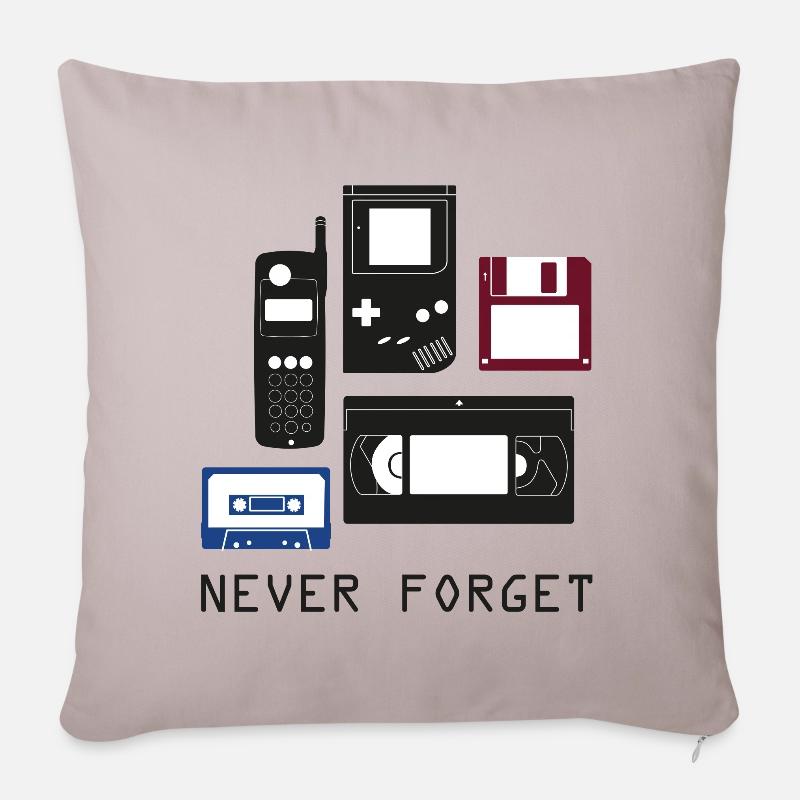 Never Forget Nerd Shirt - Sofakissenbezug 45 x 45 cm - helles Taupe