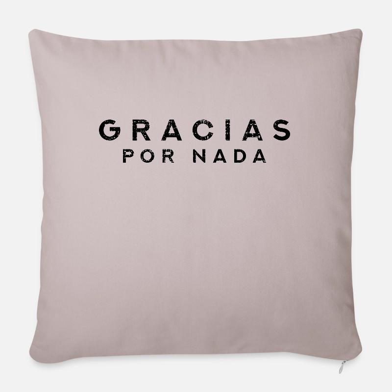 Espagnol Merci pour rien - Housse de coussin décorative 45 x 45 cm - taupe clair