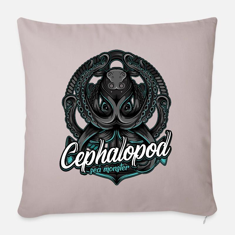 Oktopus - Sofakissenbezug 45 x 45 cm - helles Taupe