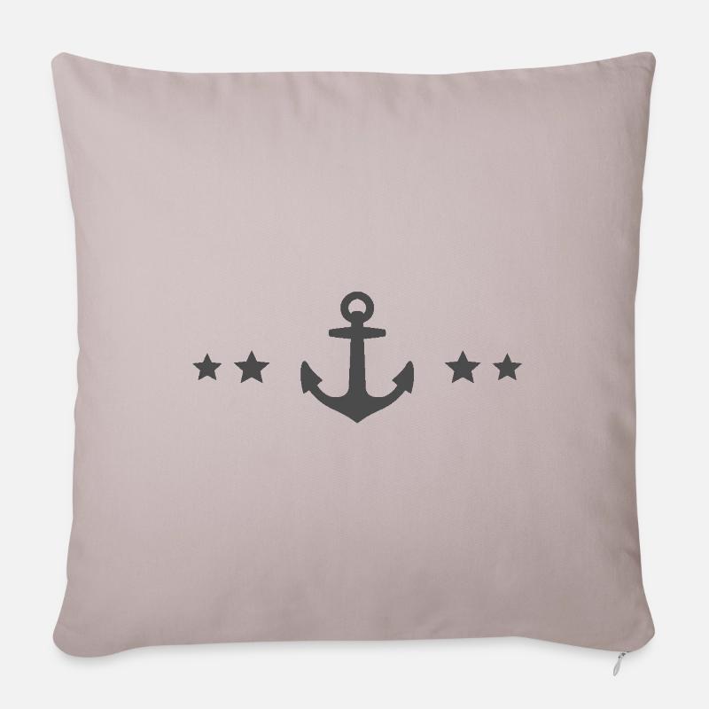 ancre - Housse de coussin décorative 45 x 45 cm - taupe clair