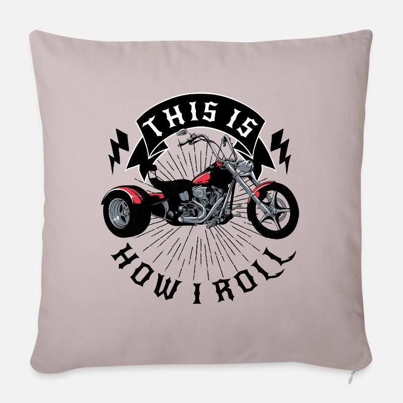 Biker Motorradfahrer Motorrad Trike Shopper - Sofakissenbezug 45 x 45 cm - helles Taupe