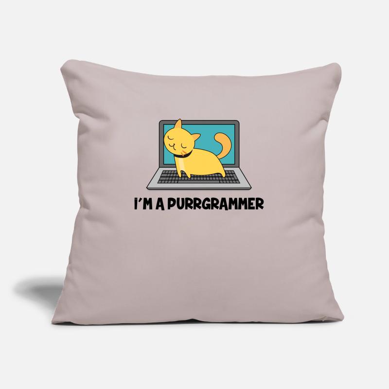 Cat Programmer Fur Computer Nerd Gift Sofa pillowcase 17,3'' x 17,3'' (45 x 45 cm)