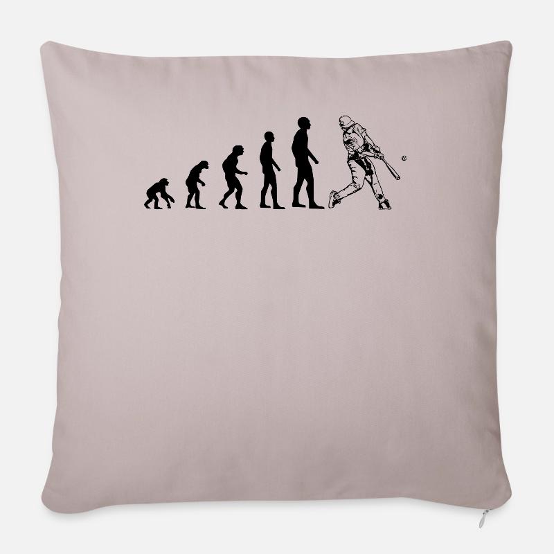 Evolution du joueur de baseball - Housse de coussin décorative 45 x 45 cm - taupe clair