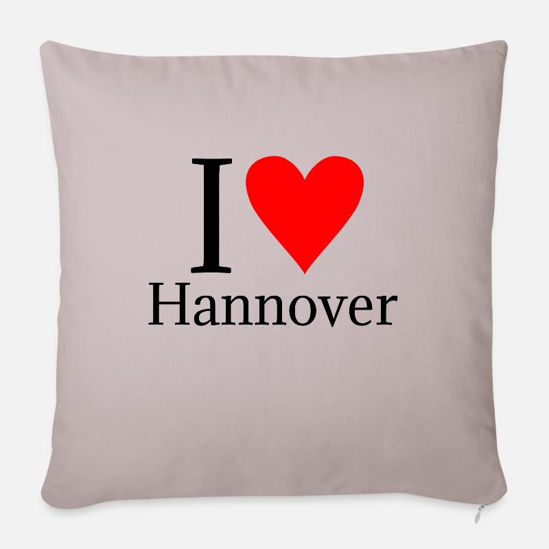 Ich liebe Hannover - Sofakissenbezug 45 x 45 cm - helles Taupe
