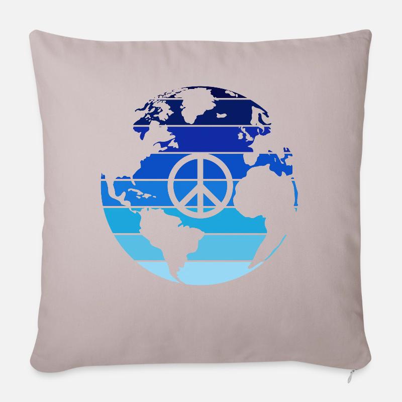 Peace - Sofakissenbezug 45 x 45 cm - helles Taupe
