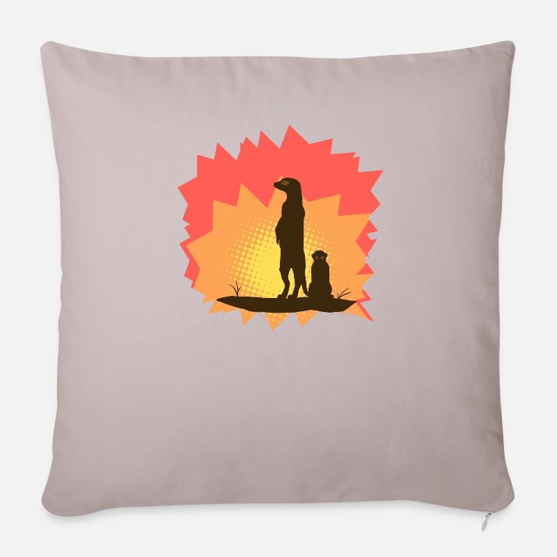 Erdmännchen Design Meerkat Silhouette - Sofakissenbezug 45 x 45 cm - helles Taupe