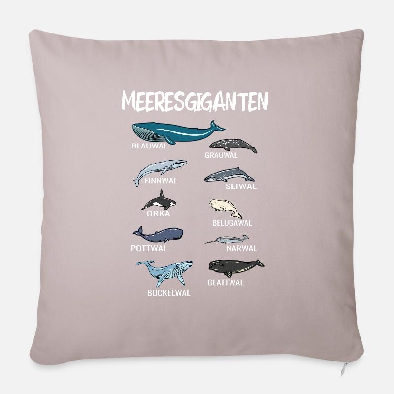 Wale Arten Meeresgiganten - Sofakissenbezug 45 x 45 cm - helles Taupe