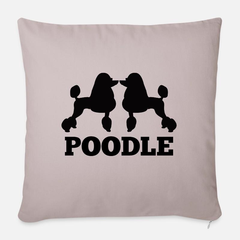 Pudel Pudel Pudel - Sofakissenbezug 45 x 45 cm - helles Taupe
