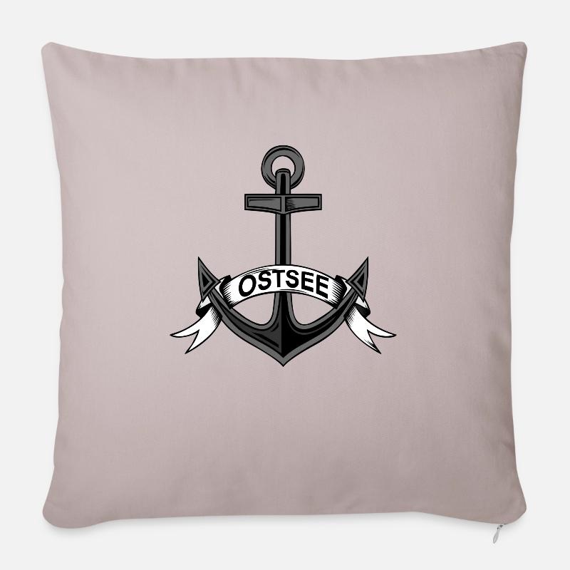 Ostsee Anker - Sofakissenbezug 45 x 45 cm - helles Taupe