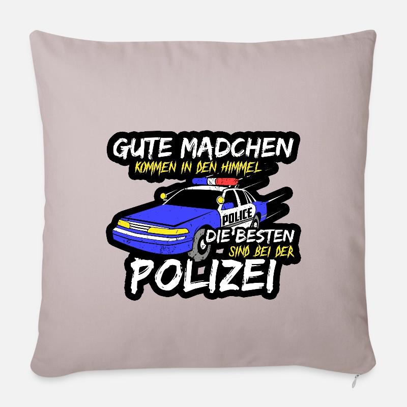 Polizistin - Sofakissenbezug 45 x 45 cm - helles Taupe