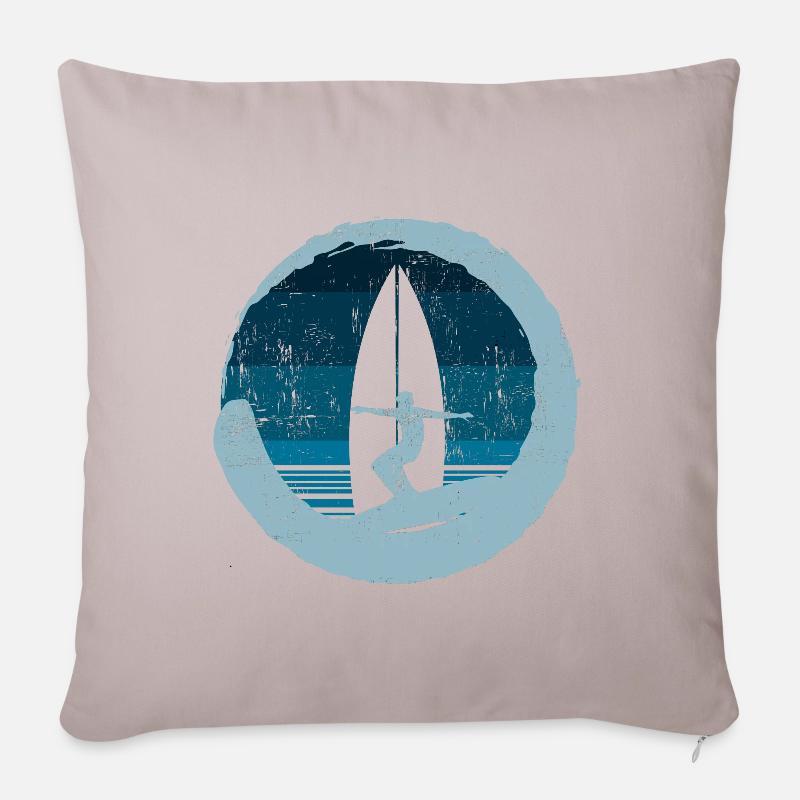 Cool Surfing Design - Sofakissenbezug 45 x 45 cm - helles Taupe