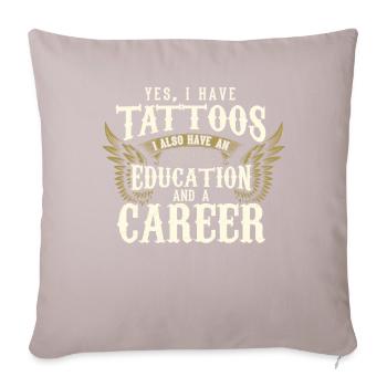 Tattoo Tattoos Tattooed tattoo tattoo artist - Sofa pillowcase 17,3'' x 17,3'' (45 x 45 cm) - light taupe - Front