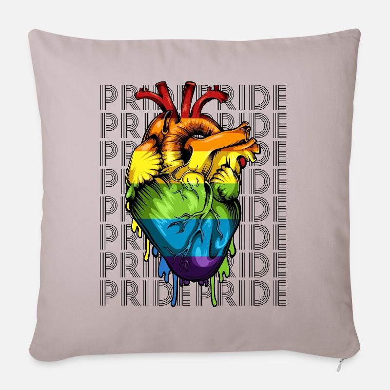 LGBT - Housse de coussin décorative 45 x 45 cm - taupe clair