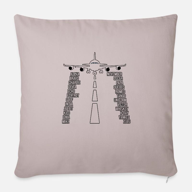 Airplane speaks - Sofakissenbezug 45 x 45 cm - helles Taupe