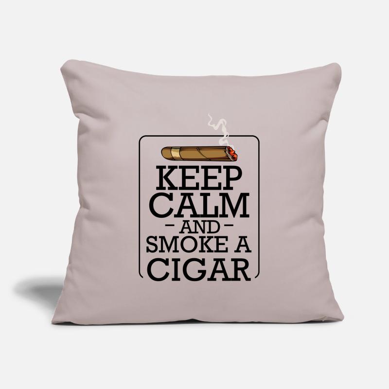 Keep Calm Zigarren Spruch Zigarrenraucher Geschenk Sofakissenbezug 45 x 45 cm