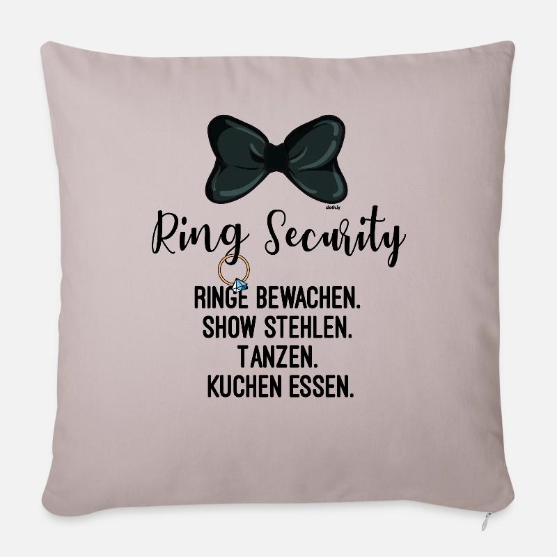 Ringträger Ring Security Hochzeit JGA - Sofakissenbezug 45 x 45 cm - helles Taupe