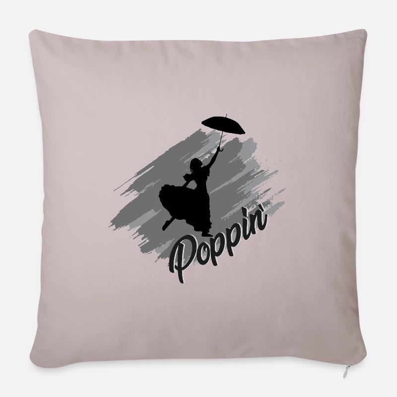 Poppin avec le parapluie - Housse de coussin décorative 45 x 45 cm - taupe clair