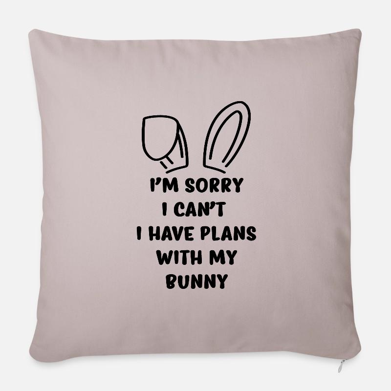 Funny rabbit saying with cute rabbit ears - Sofa pillowcase 17,3'' x 17,3'' (45 x 45 cm) - light taupe
