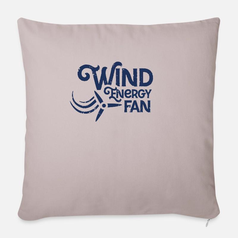 Windenergie Windkraftanlage Windkraft Windrad Wind - Sofakissenbezug 45 x 45 cm - helles Taupe