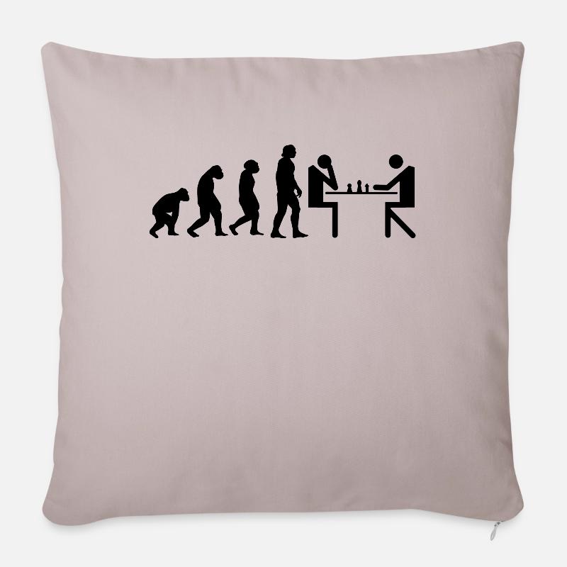 Evolution chess checkerboard checkmate shirt - Sofa pillowcase 17,3'' x 17,3'' (45 x 45 cm) - light taupe