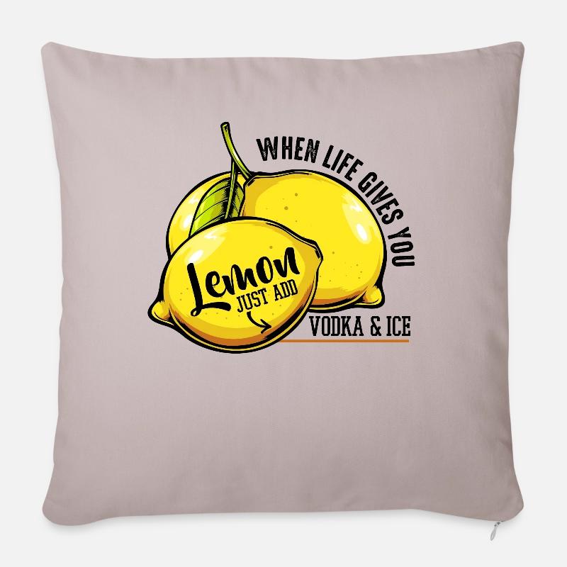 Zitrone Frucht - Sofakissenbezug 45 x 45 cm - helles Taupe