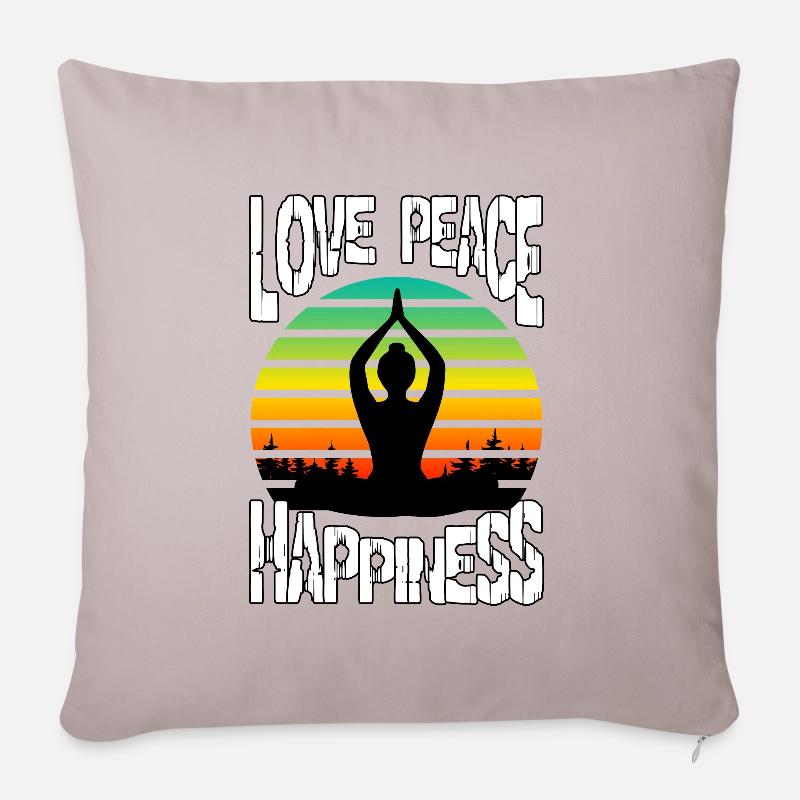 Love peace happiness - Housse de coussin décorative 45 x 45 cm - taupe clair