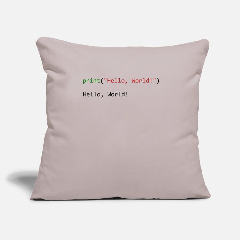 Hello World lustiges Geschenk Python Programmierer Sofakissenbezug 45 x 45 cm