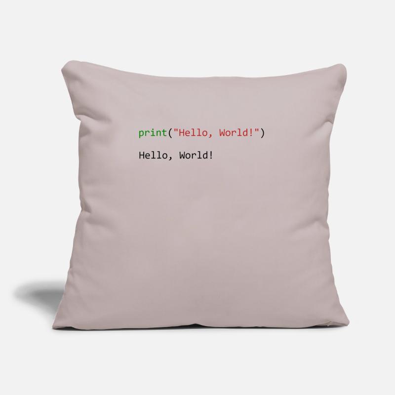 Programmeur de python cadeau Hello World Housse de coussin décorative 45 x 45 cm