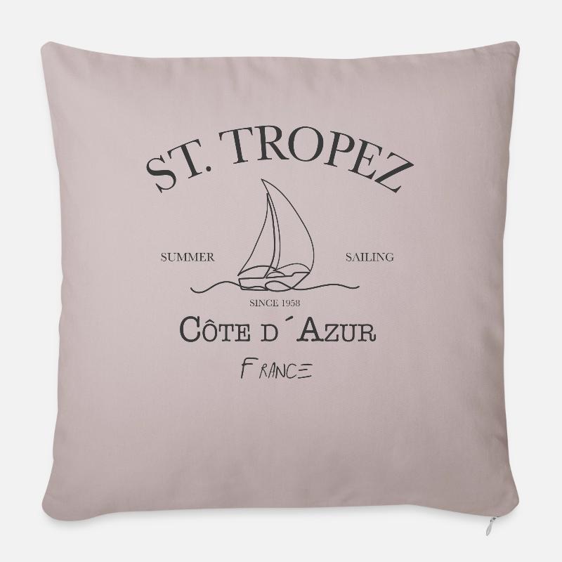 St Tropez Summer Sailing grey edition - Housse de coussin décorative 45 x 45 cm - taupe clair