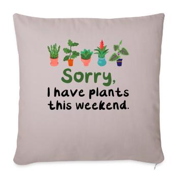 Désolé j'ai des plantes ce week-end T-shirt - Housse de coussin décorative 45 x 45 cm - taupe clair - Devant